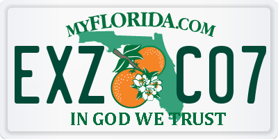 FL license plate EXZC07
