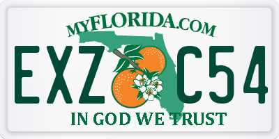FL license plate EXZC54