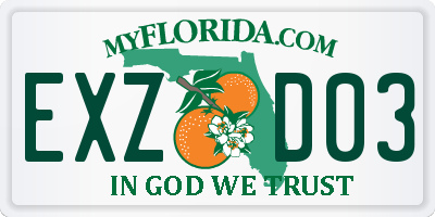 FL license plate EXZD03