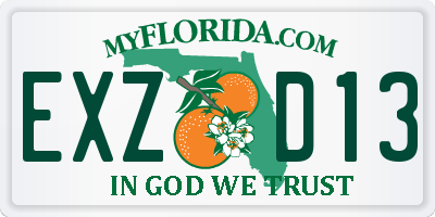 FL license plate EXZD13