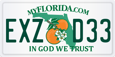 FL license plate EXZD33