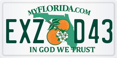 FL license plate EXZD43