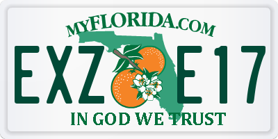 FL license plate EXZE17