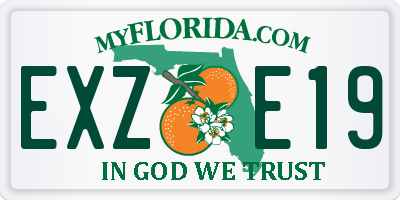 FL license plate EXZE19
