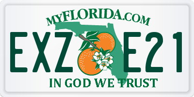 FL license plate EXZE21