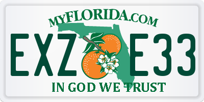 FL license plate EXZE33