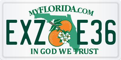 FL license plate EXZE36