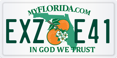 FL license plate EXZE41
