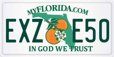 FL license plate EXZE50
