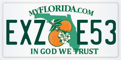 FL license plate EXZE53