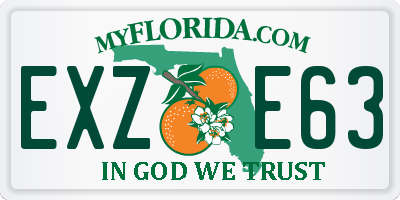 FL license plate EXZE63