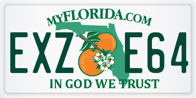 FL license plate EXZE64
