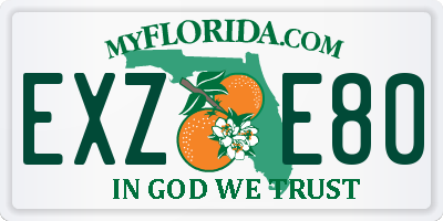 FL license plate EXZE80