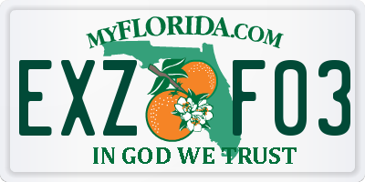 FL license plate EXZF03
