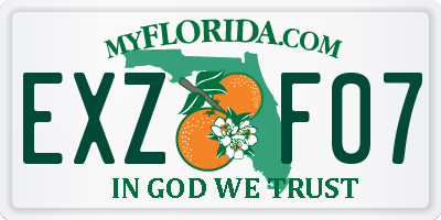 FL license plate EXZF07