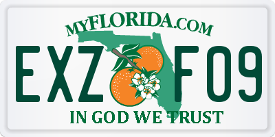 FL license plate EXZF09
