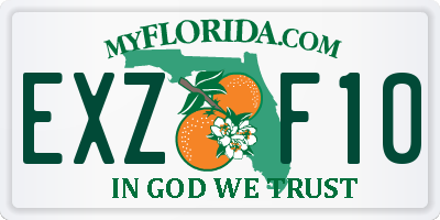 FL license plate EXZF10