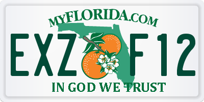 FL license plate EXZF12