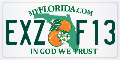 FL license plate EXZF13