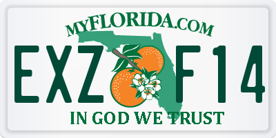 FL license plate EXZF14