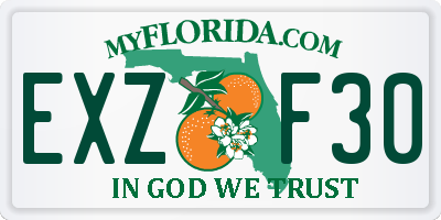 FL license plate EXZF30