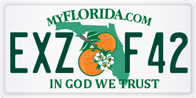 FL license plate EXZF42