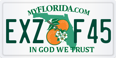FL license plate EXZF45