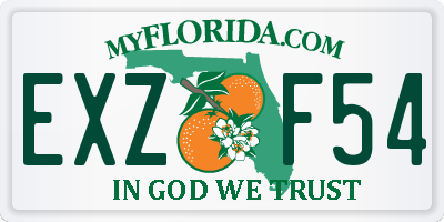 FL license plate EXZF54