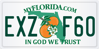 FL license plate EXZF60