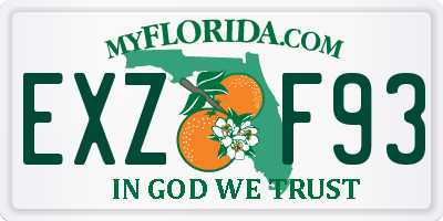 FL license plate EXZF93