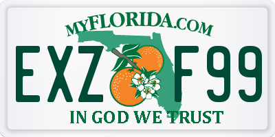 FL license plate EXZF99