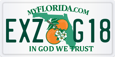 FL license plate EXZG18