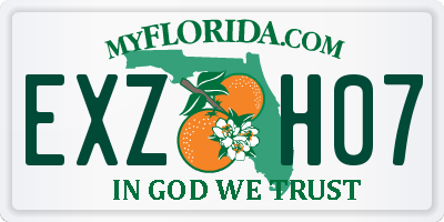 FL license plate EXZH07