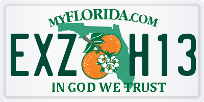 FL license plate EXZH13