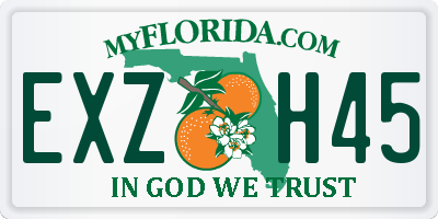 FL license plate EXZH45