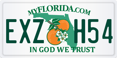 FL license plate EXZH54
