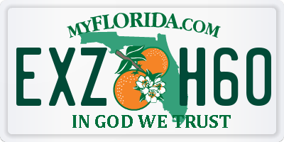 FL license plate EXZH60