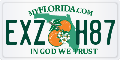 FL license plate EXZH87