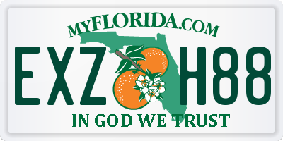 FL license plate EXZH88