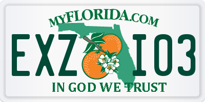 FL license plate EXZI03