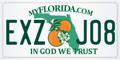 FL license plate EXZJ08