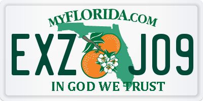 FL license plate EXZJ09