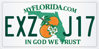FL license plate EXZJ17