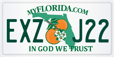 FL license plate EXZJ22