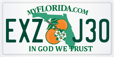 FL license plate EXZJ30