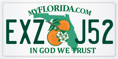FL license plate EXZJ52