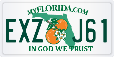 FL license plate EXZJ61