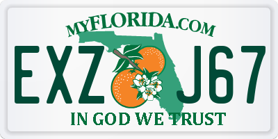 FL license plate EXZJ67