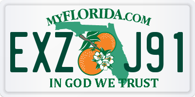 FL license plate EXZJ91