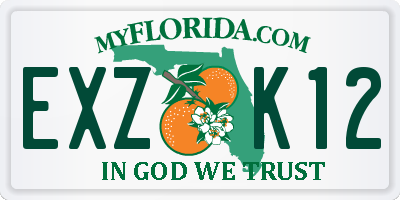 FL license plate EXZK12